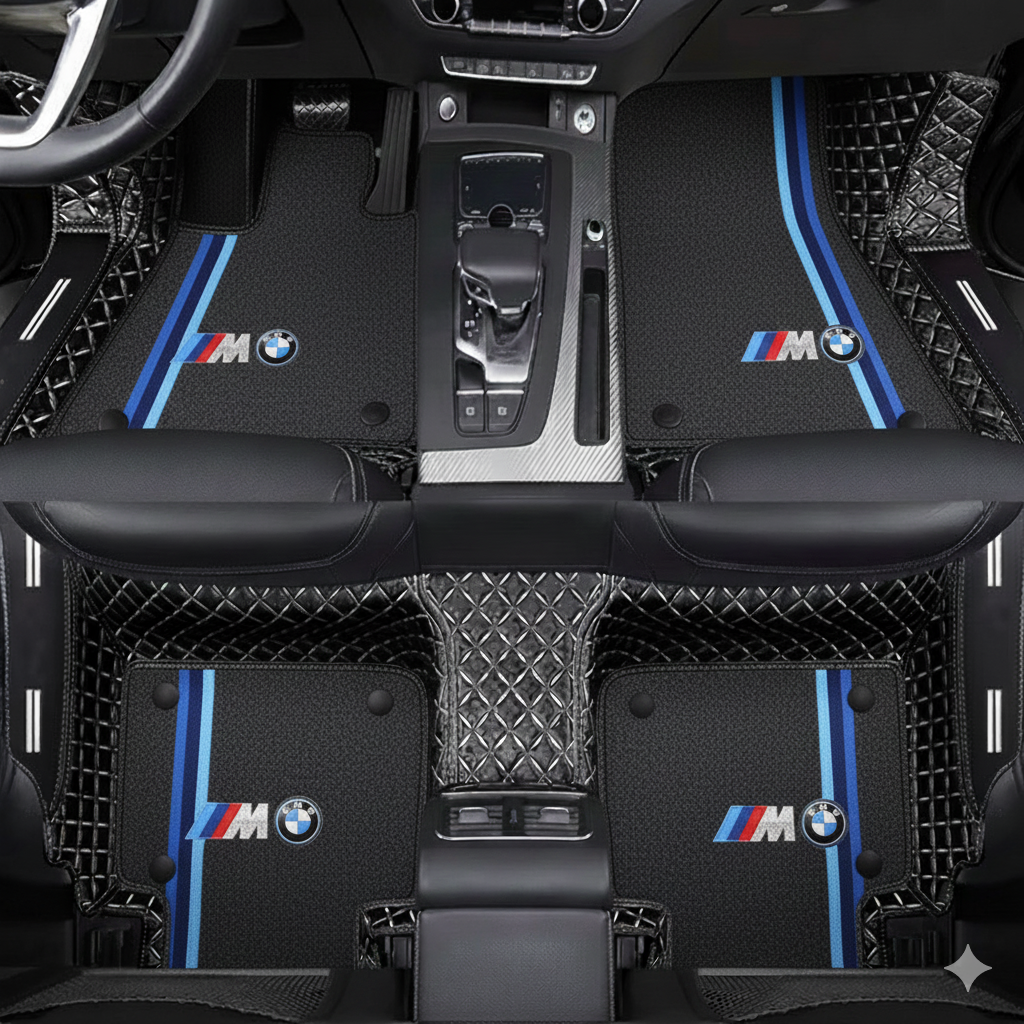 Premiumowe dywaniki samochodowe z PVC i skóry, całoroczne, wodoodporne – kompletny zestaw przód i tył