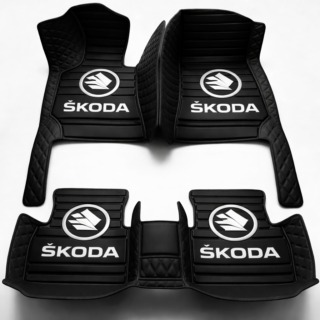 Premiumowe dywaniki samochodowe z PVC i skóry, całoroczne, wodoodporne – kompletny zestaw przód i tył