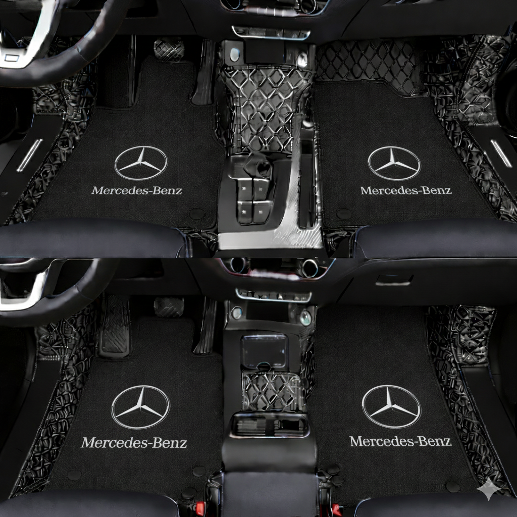 Premiumowe dywaniki samochodowe z PVC i skóry, całoroczne, wodoodporne – kompletny zestaw przód i tył