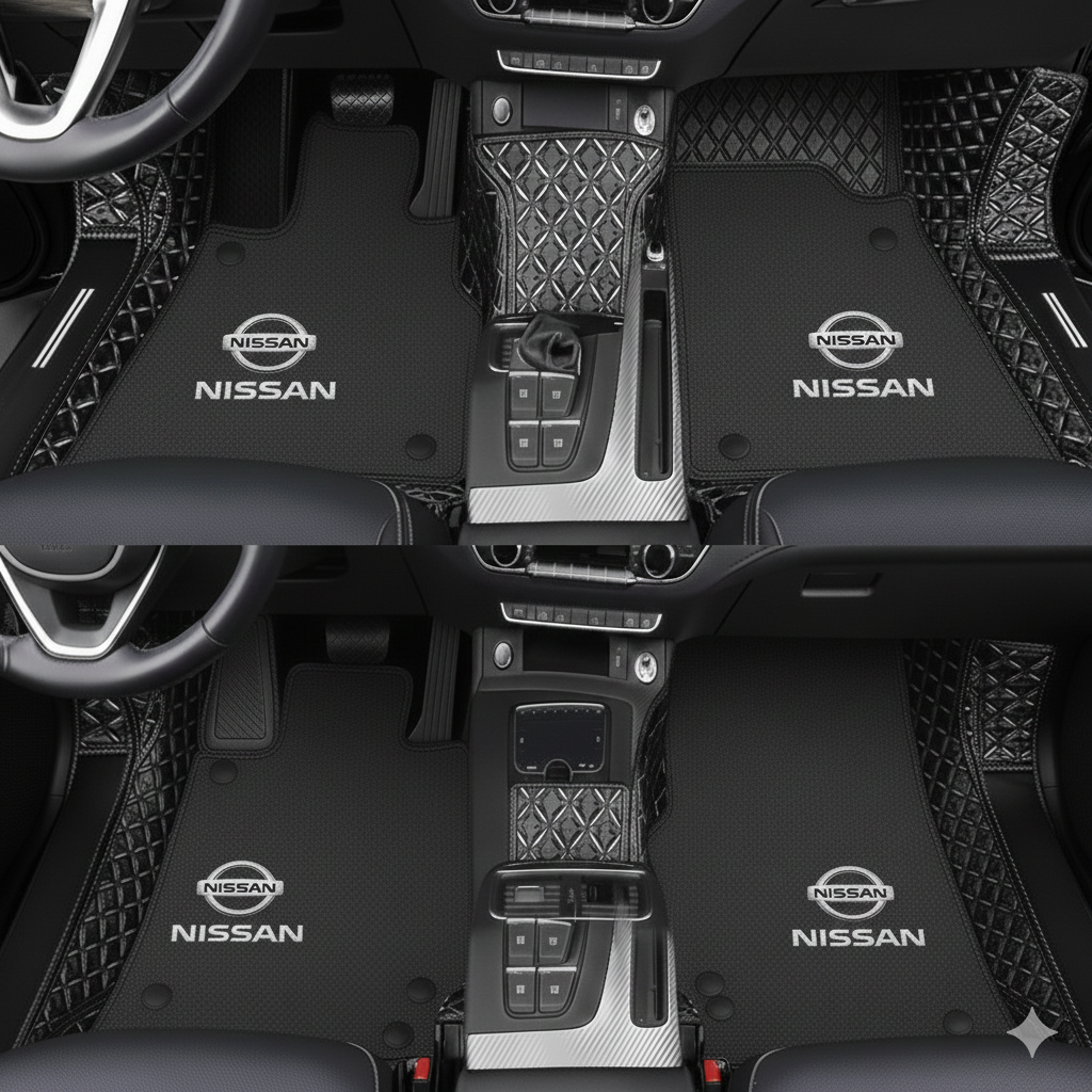 Premiumowe dywaniki samochodowe z PVC i skóry, całoroczne, wodoodporne – kompletny zestaw przód i tył