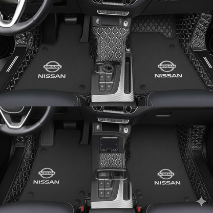 Premiumowe dywaniki samochodowe z PVC i skóry, całoroczne, wodoodporne – kompletny zestaw przód i tył