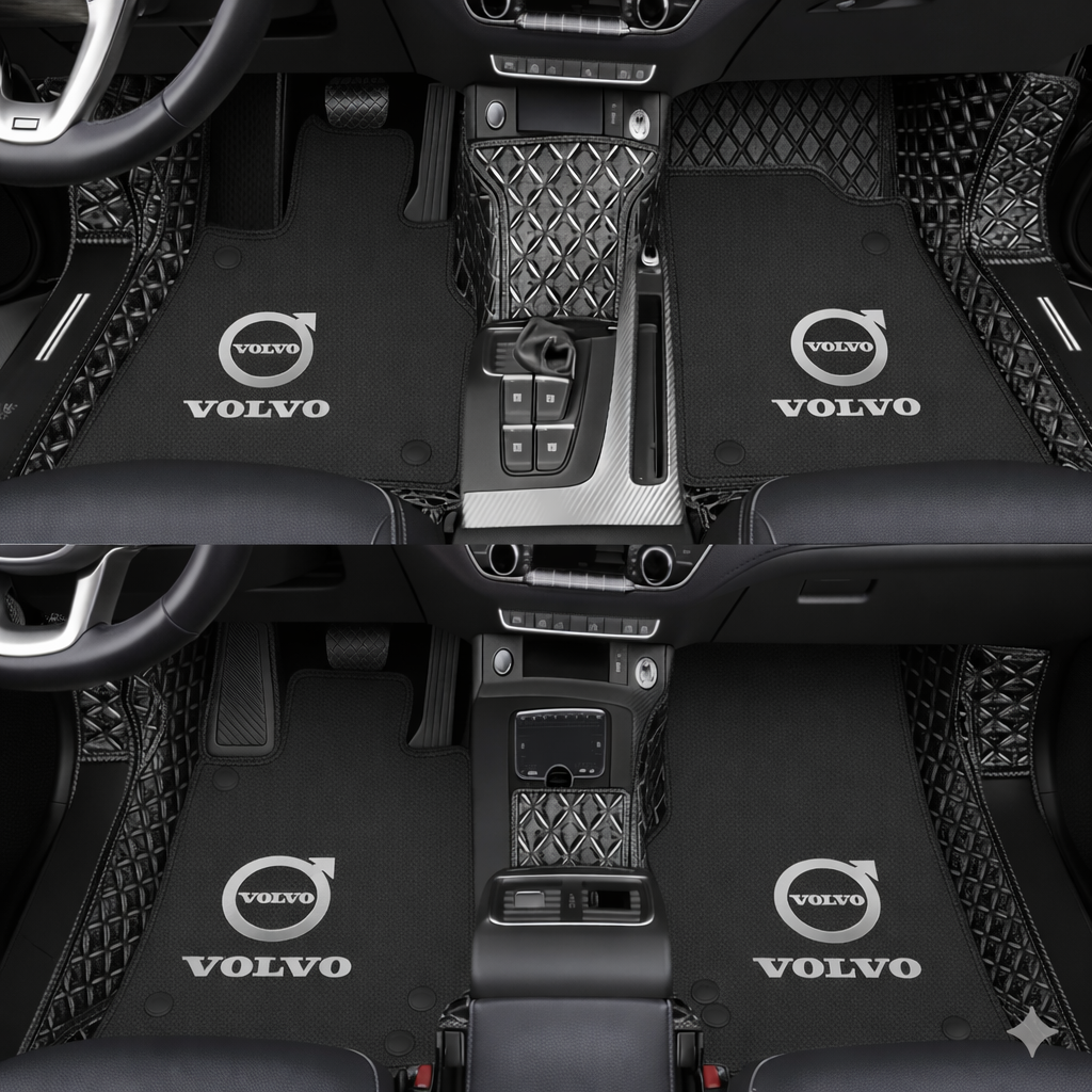 Premiumowe dywaniki samochodowe z PVC i skóry, całoroczne, wodoodporne – kompletny zestaw przód i tył