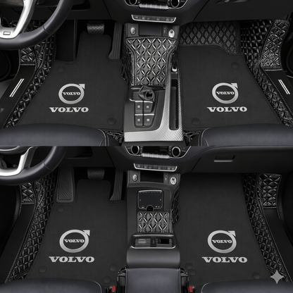 Premiumowe dywaniki samochodowe z PVC i skóry, całoroczne, wodoodporne – kompletny zestaw przód i tył