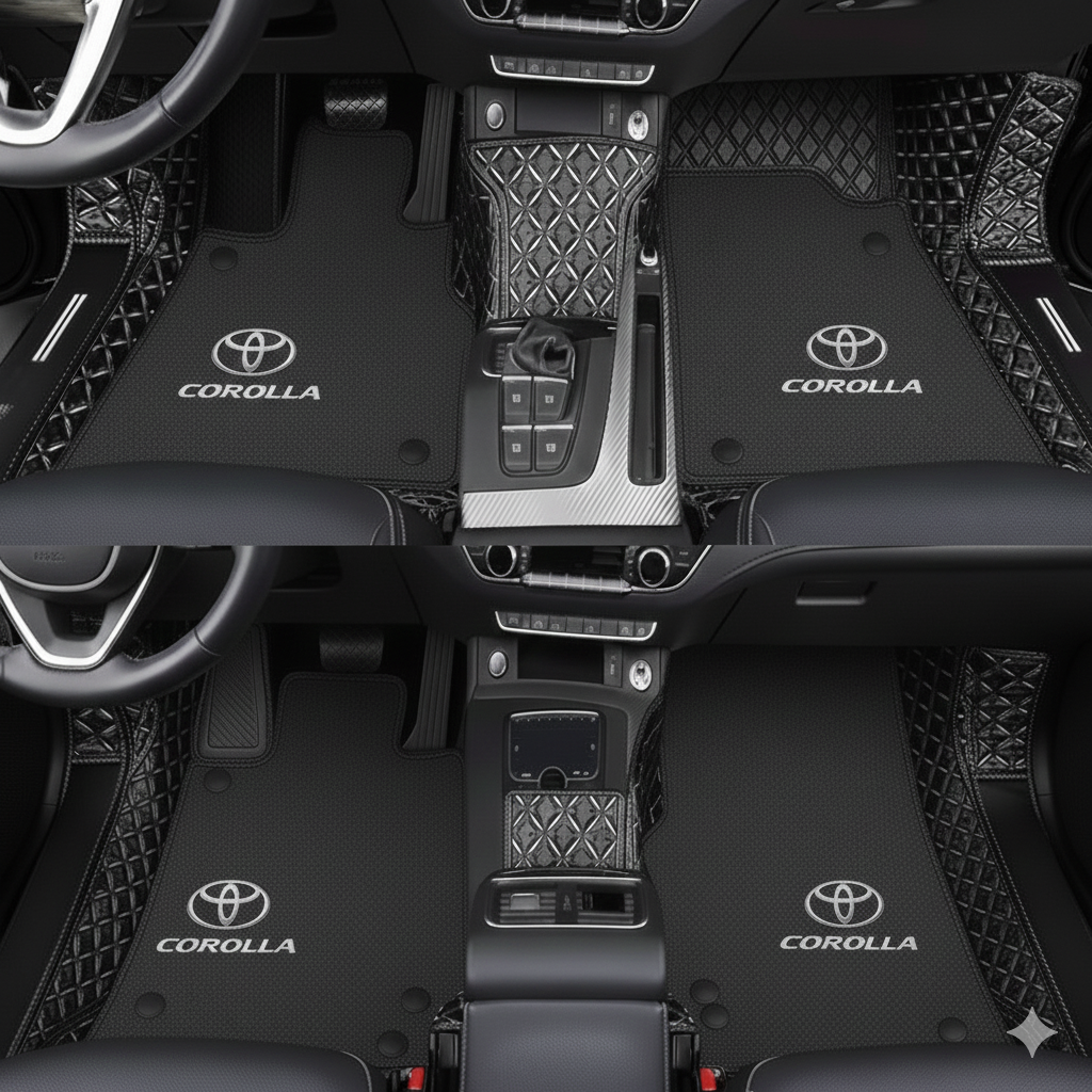 Premiumowe dywaniki samochodowe z PVC i skóry, całoroczne, wodoodporne – kompletny zestaw przód i tył