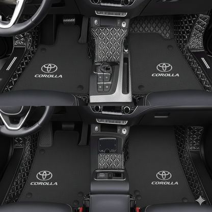 Premiumowe dywaniki samochodowe z PVC i skóry, całoroczne, wodoodporne – kompletny zestaw przód i tył