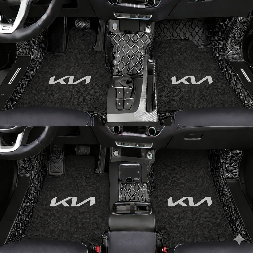 Premiumowe dywaniki samochodowe z PVC i skóry, całoroczne, wodoodporne – kompletny zestaw przód i tył