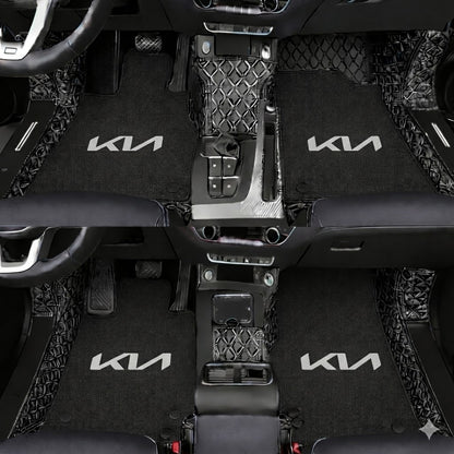 Premiumowe dywaniki samochodowe z PVC i skóry, całoroczne, wodoodporne – kompletny zestaw przód i tył